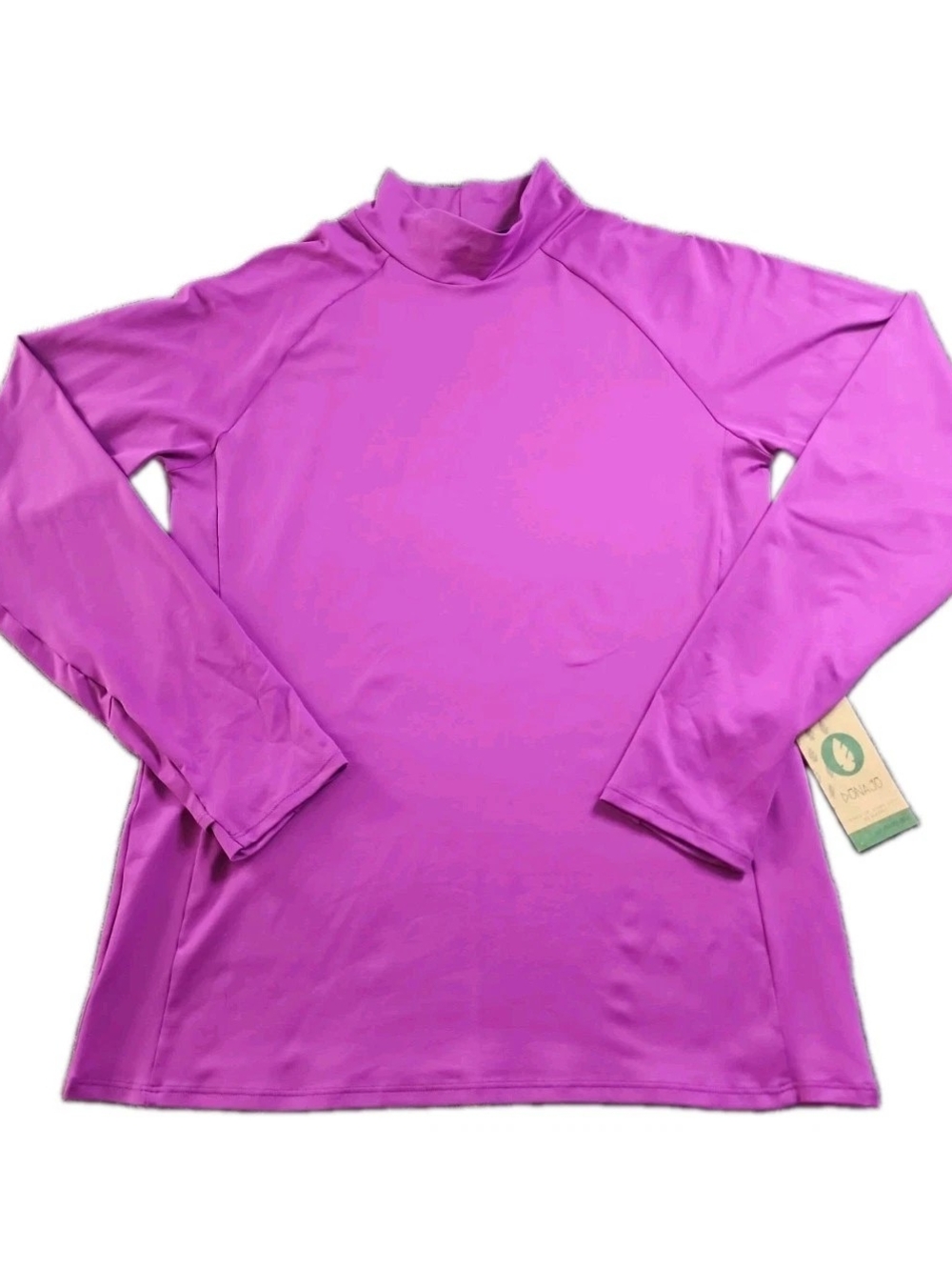 Donajo Womens Magenta Mock Turtleneck Long Sleeve Workout Shirt Pullover 3XL